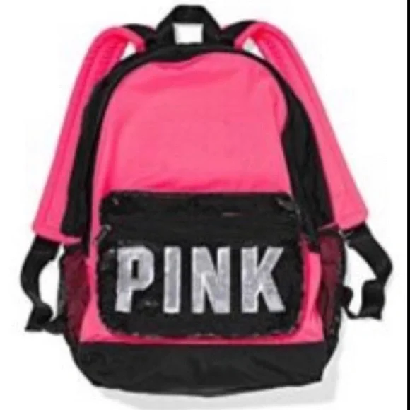 NEW PINK LOGO BLING CAMPUS BACKPACKLIMITED EDITION